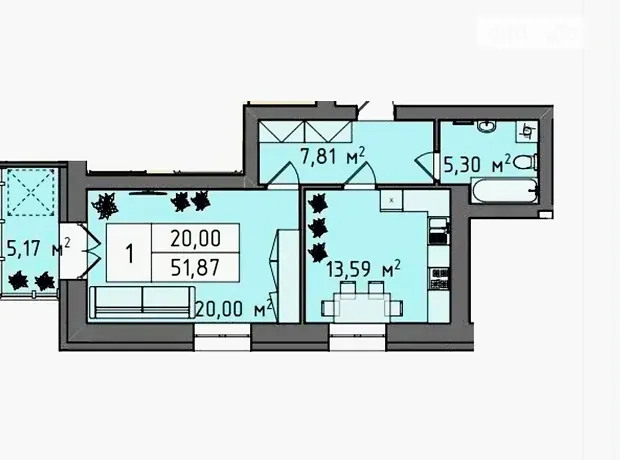 Квартира на пров. Симона Петлюри 7/3 в Хмельницькому, ID 230556, фото №1