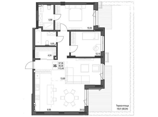 Квартира на вул. Яновського 65/52 в Кропивницькому, ID 292088, фото №1