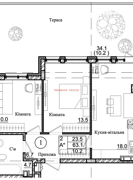 Квартира на вул. Володимирська, 36 в Києві, ID 306791, фото №3