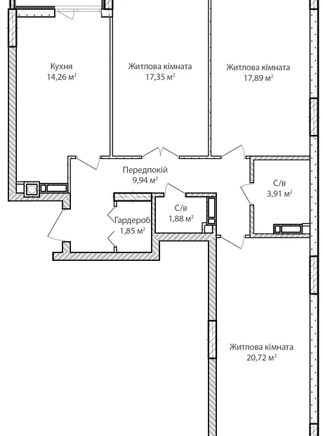 Квартира на вул. Ольги Кобилянської в Києві, ID 226934, фото №2
