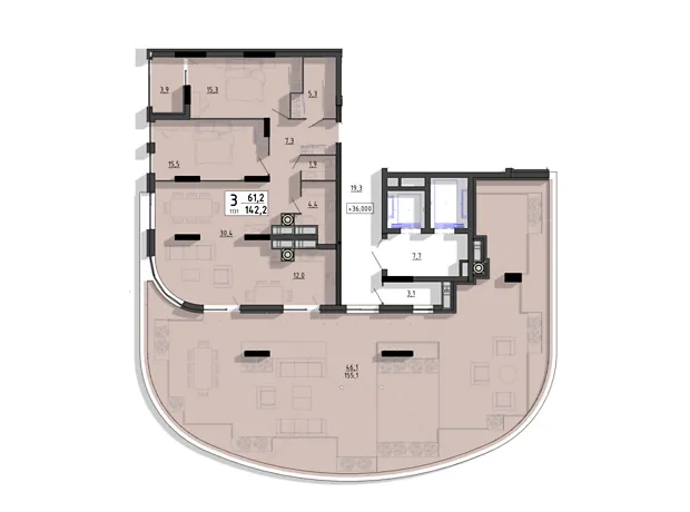 Квартира на вул. Білецька, 56 в Тернополі, ID 222057, фото №2