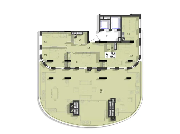 Квартира на вул. Білецька, 56 в Тернополі, ID 233156, фото №2