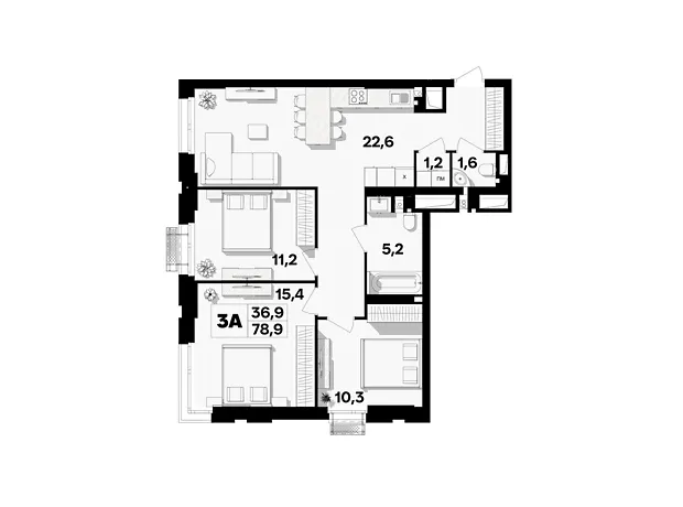 Квартира на пров. Цегельний, 12 в Вінниці, ID 341878, фото №1