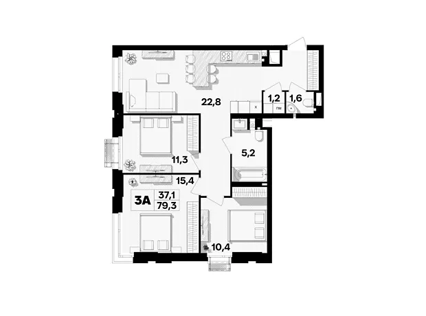 Квартира на пров. Цегельний, 12 в Вінниці, ID 341882, фото №1