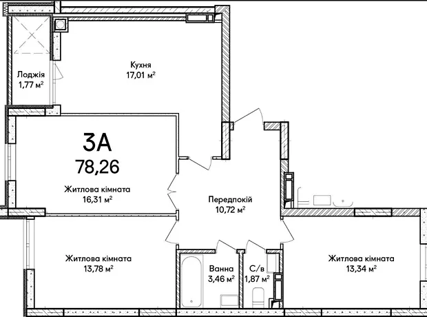Квартира на вул. Кобилянської Ольги 1/18 в Києві, ID 233610, фото №1