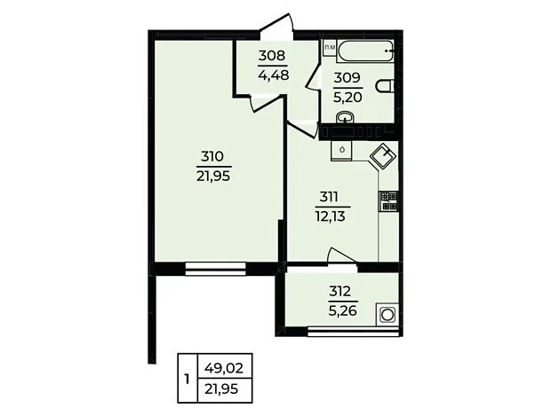 Квартира на вул. Озерна, 20/4Б, ID 344512, фото №1