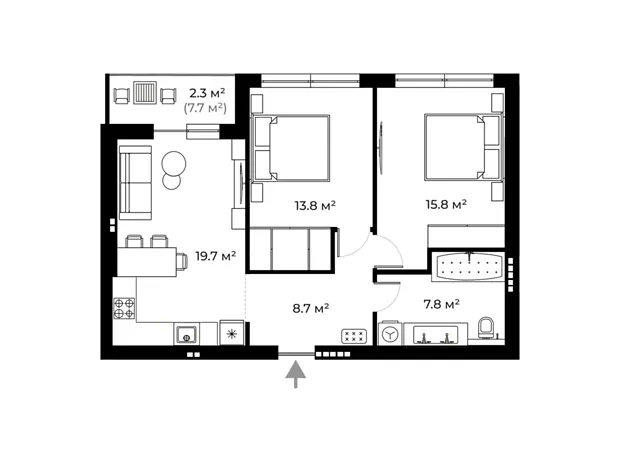 Квартира на вул. Легоцького, 80 в Ужгороді, ID 229098, фото №2