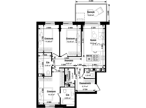 Квартира на вул. бічна Стрийська, 1 в Львові, ID 306150, фото №2