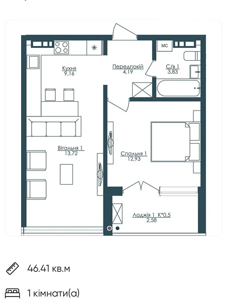 Квартира на бул. Французький 63/65 в Одесі, ID 177051, фото №2