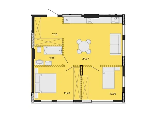 Квартира на вул. Поліська, 2Б в Києві, ID 225734, фото №1