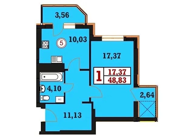 Квартира на вул. Панаса Мирного, 14 в Хмельницькому, ID 219696, фото №16
