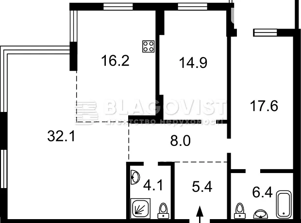 Квартира на вул. Маккейна Джона, 7 в Києві, ID 175035, фото №44