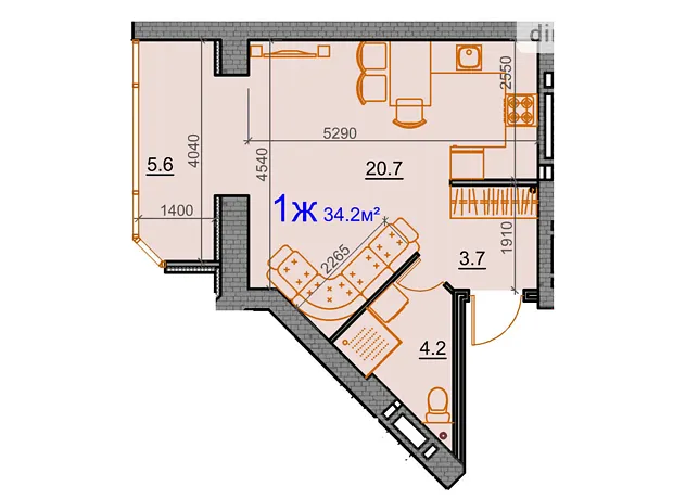 Квартира на вул. Курортна 7В/7 в Миколаєві, ID 190466, фото №2