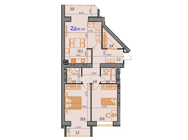 Квартира на вул. Курортна 7В/7 в Миколаєві, ID 199087, фото №2
