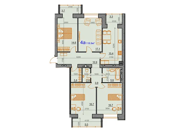 Квартира на вул. Курортна 7В/7 в Миколаєві, ID 189592, фото №2
