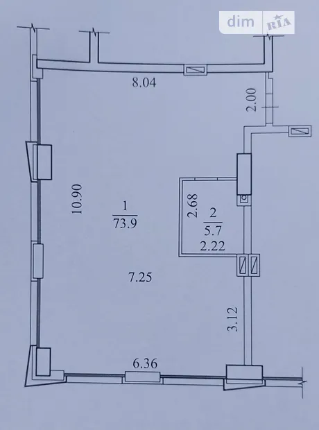 Квартира на вул. Набережна Перемоги, 128 в Дніпрі, ID 184978, фото №18