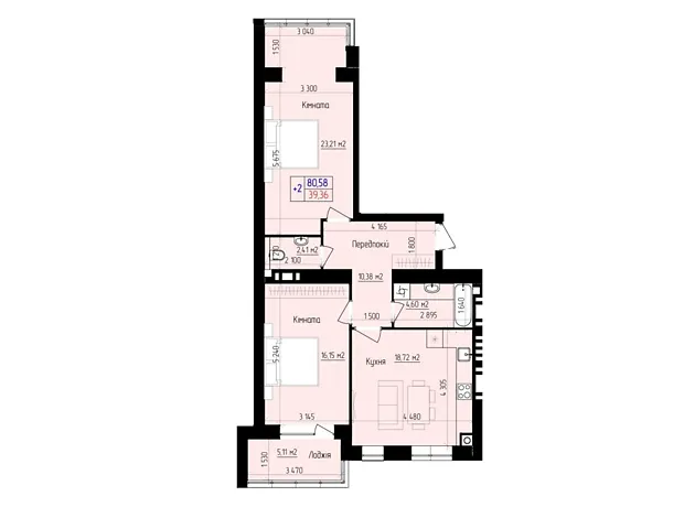 Квартира на вул. Ярослава Мудрого, 15 в Хмельницькому, ID 224962, фото №2