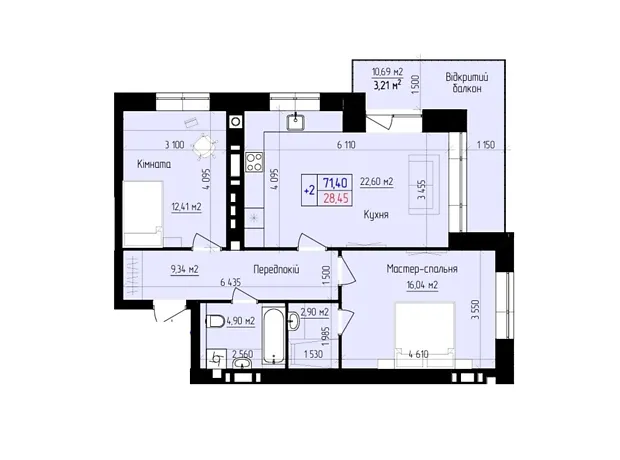 Квартира на вул. Ярослава Мудрого, 15 в Хмельницькому, ID 228404, фото №2
