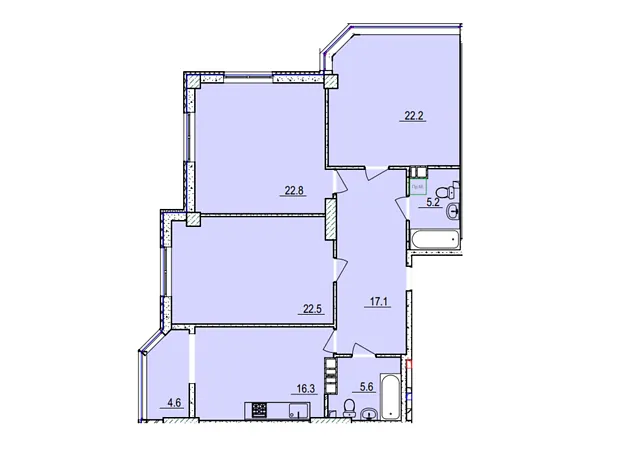 Квартира на вул. Володимира Великого 41/3 в Черкаси, ID 248836, фото №2
