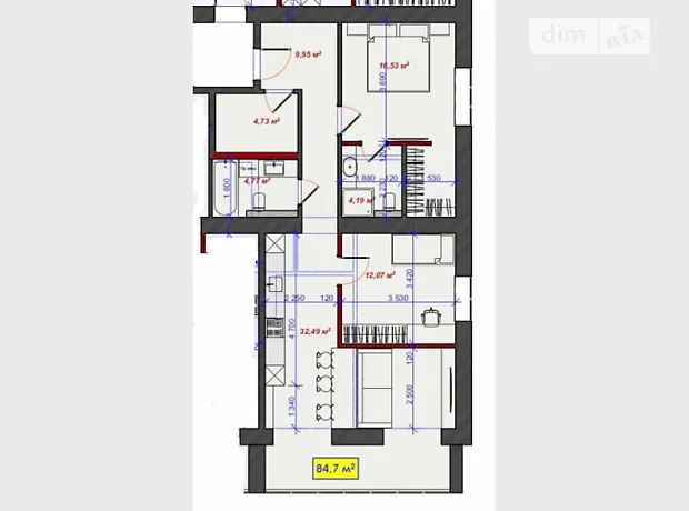 Квартира на вул. Митрополита Липківського, 24 в Черкасах, ID 283175, фото №11