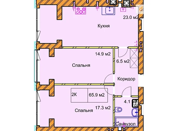 Квартира на вул. Чорновола В'ячеслава 94Г-94Е в Рівному, ID 207616, фото №2