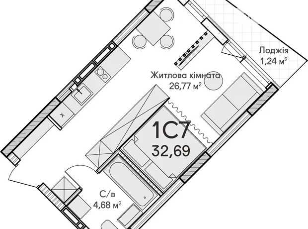 Квартира на вул. Ольги Кобилянської в Києві, ID 231961, фото №1