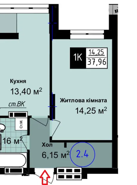 Квартира на вул. Академіка Сахарова в Одесі, ID 260687, фото №2