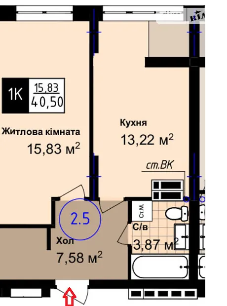 Квартира на вул. Академіка Сахарова в Одесі, ID 261282, фото №2