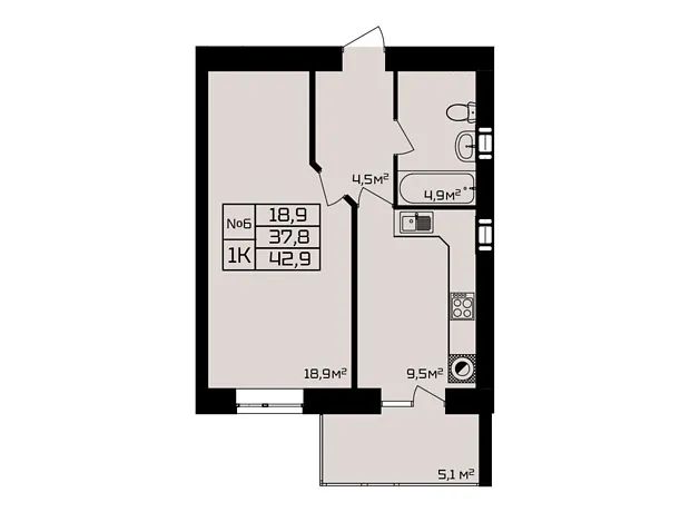 Квартира на вул. Київська, 173А в Вінниці, ID 261461, фото №10