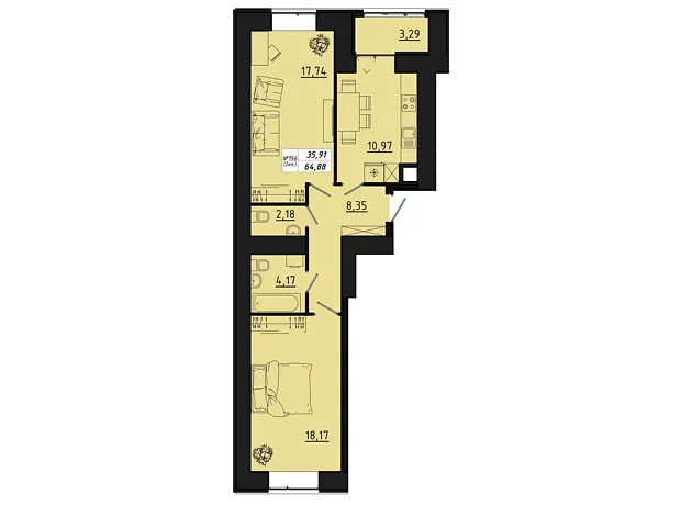 Квартира на вул. Микулинецька, 116 в Тернополі, ID 230808, фото №2