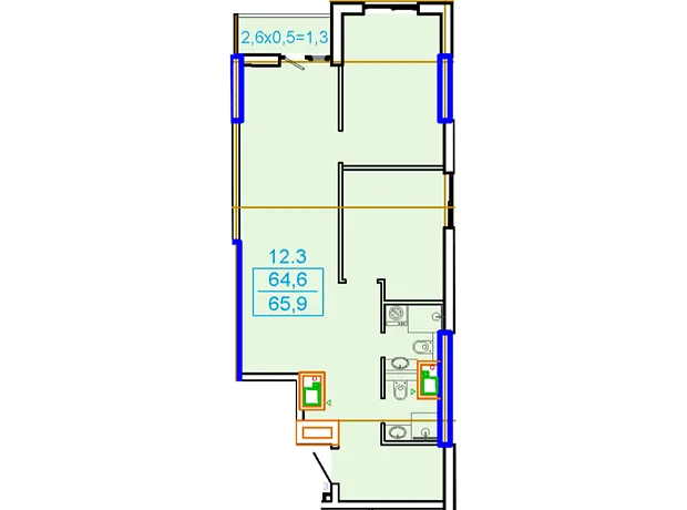 Квартира на вул. Генуезька, 1Ж в Одесі, ID 188757, фото №2