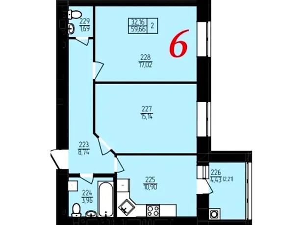 Квартира на пров. Франка Івана, 8 в Хмельницькому, ID 219769, фото №6