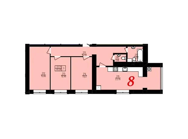 Квартира на пров. Франка Івана, 8 в Хмельницькому, ID 245019, фото №6