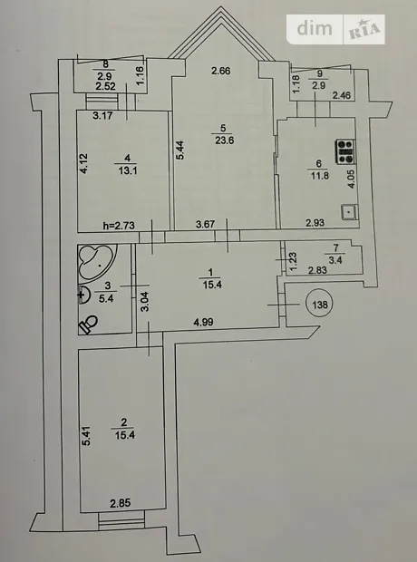 Квартира на вул. Хмельницька, 10 в Києві, ID 205815, фото №32