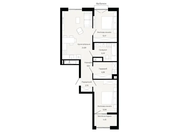 Квартира на вул. Героїв Крут в Львові, ID 306106, фото №1