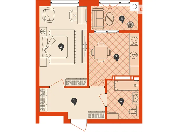 Квартира на вул. Боголюбова, 33 в Києві, ID 270887, фото №1