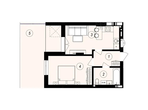 Квартира на вул. Тлехаса, 89А в Ужгород, ID 297744, фото №1