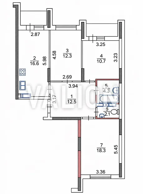 Квартира на вул. Кадетський Гай, 10 в Києві, ID 186679, фото №18
