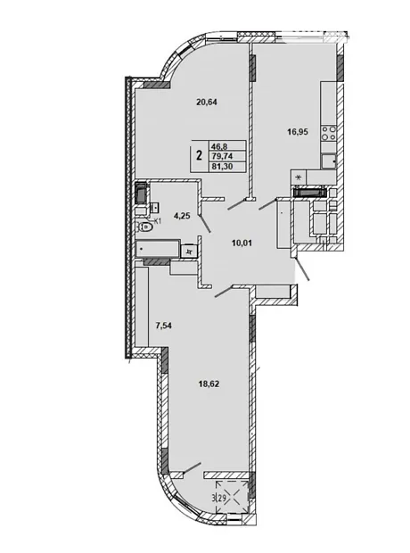 Квартира на вул. Миколайчука, 38 в Львові, ID 261192, фото №3