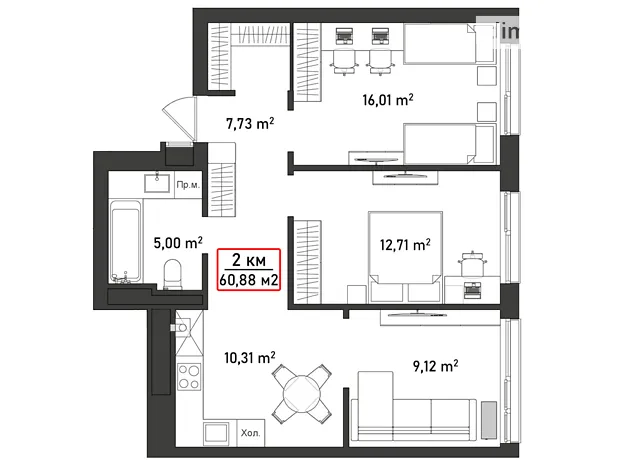 Квартира на вул. Пасічна, 30 в Івано-Франківську, ID 270007, фото №5