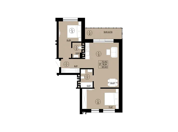 Квартира на вул. Кримська, 24 в Ужгород, ID 322267, фото №1