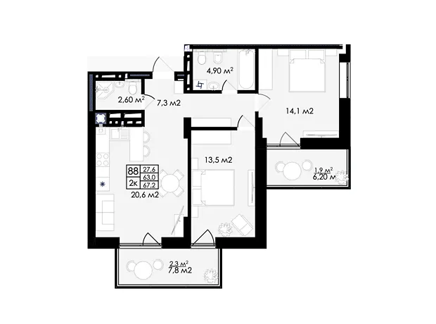 Квартира на вул. Стрийська, 121Б в Львові, ID 265826, фото №11