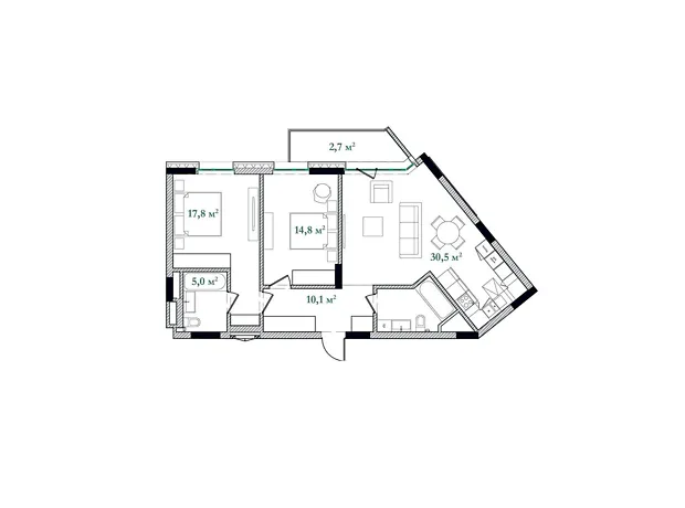 Квартира на вул. Набережно-Хрещатицька, 21 в Києві, ID 176619, фото №6
