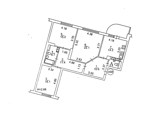 Квартира на вул. Олени Пчілки, 2 в Києві, ID 167503, фото №24