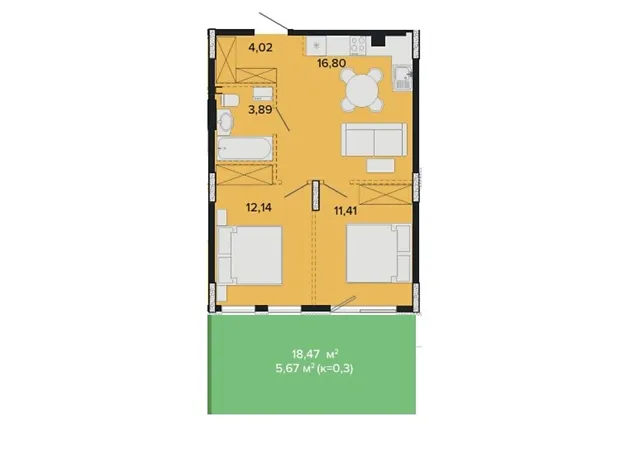 Квартира на вул. Поліська, 2Б в Києві, ID 235006, фото №6