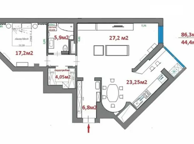 Квартира на вул. Вишгородська, 45 в Києві, ID 267467, фото №15