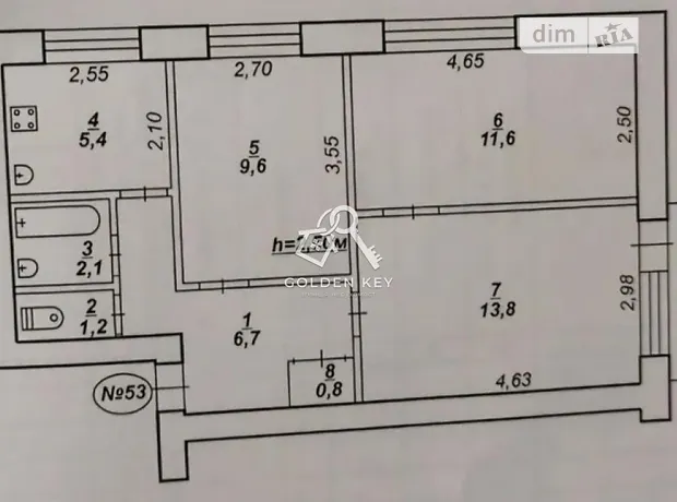 Квартира на вул. Володимира Бизова, 32 в Кривому Розі, ID 203188, фото №6