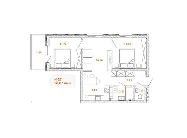 Квартира на вул. Срібнокільська, 5 в Києві, ID 193669, фото №2
