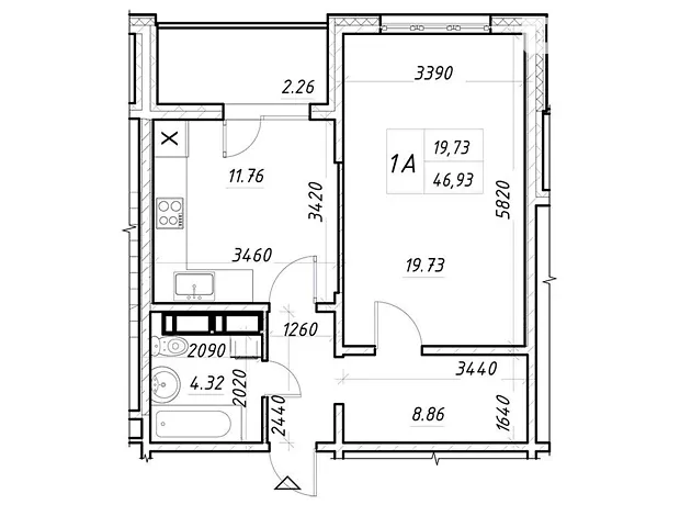 Квартира на вул. Сім'ї Кульженків, 21 в Києві, ID 162524, фото №1