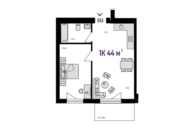 Квартира на вул. Тараса Шевченка в Івано-Франківську, ID 309948, фото №11